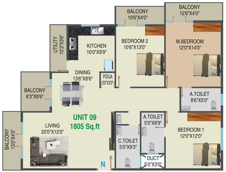 3 BHK Flat in Varshini Residency in Uttarahalli, Bangalore - Image 803592