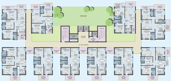 Floor Plan of Lahari Twins in Miyapur, Hyderabad - Image 131825