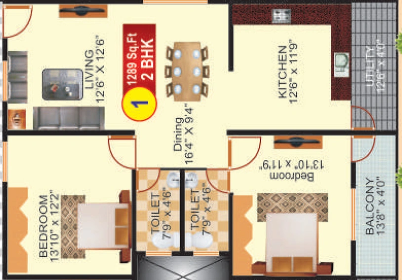 2 BHK Flat in SRI Infra Heights in Electronic City, Bangalore - Image 803617