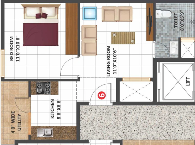 1 BHK Flat in Habulus Classic in Electronic City, Bangalore - Image 803619