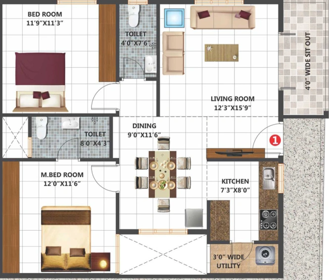 2 BHK Flat in Habulus Classic in Electronic City, Bangalore - Image 803621