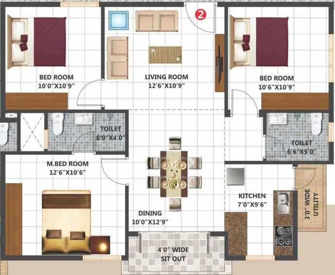 3 BHK Flat in Habulus Classic in Electronic City, Bangalore - Image 803622