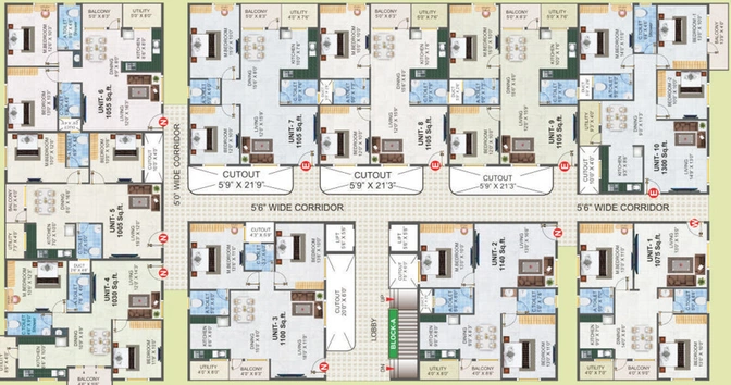 Floor Plan of Mahaadeva Its My Nest in Electronic City, Bangalore - Image 131998