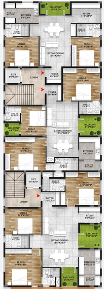 Floor Plan of Swathi Aura in T Nagar, Chennai - Image 131909