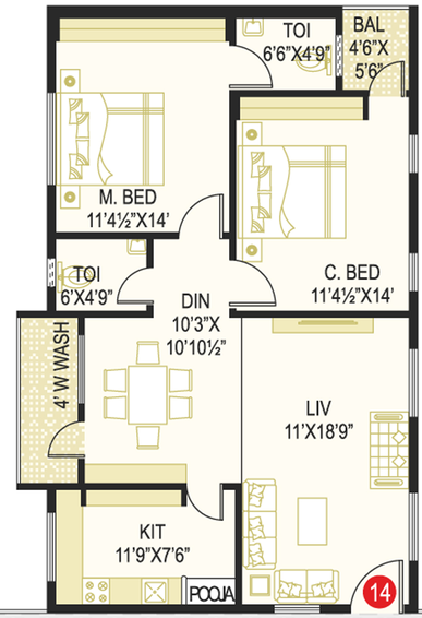 2 BHK Flat in Prime Legend in Kondapur, Hyderabad - Image 803702