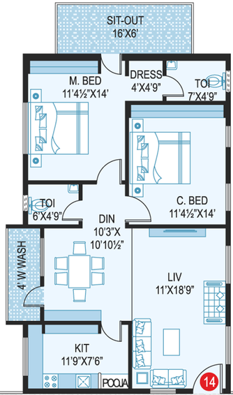 2 BHK Flat in Prime Legend in Kondapur, Hyderabad - Image 803703