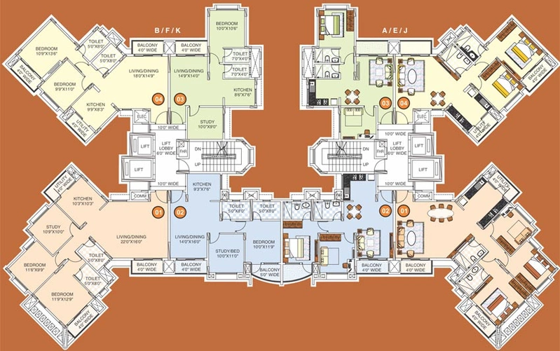Floor Plan of Kumar Princetown in Jalahalli, Bangalore - Image 132077
