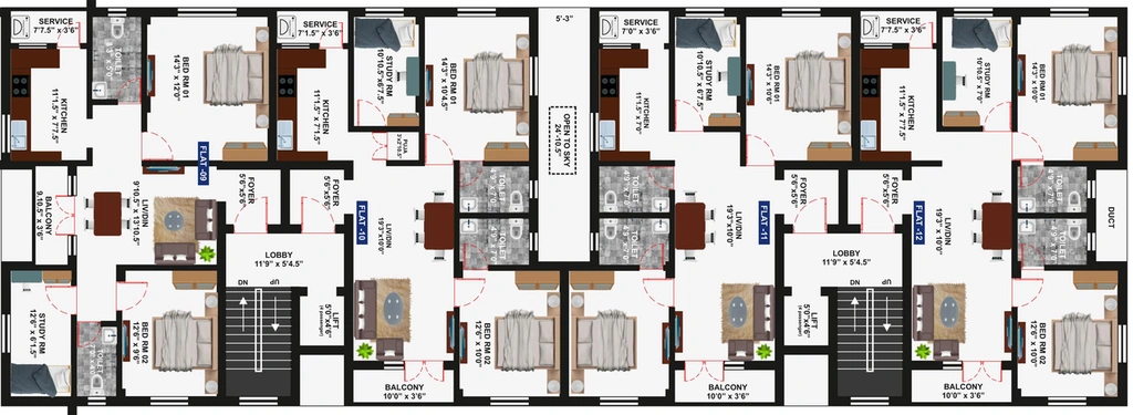 Floor Plan of Aanirudh Sriranga Paduka in West Mambalam, Chennai - Image 132097