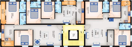 Floor Plan of Tritvam Sri Krishna in Virugambakkam, Chennai - Image 132115