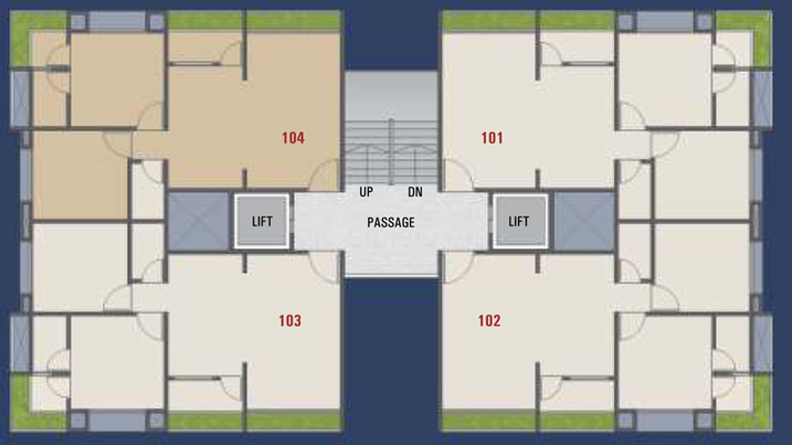 Floor Plan of Sukh Varni Residency in Kholvad, Surat - Image 92367