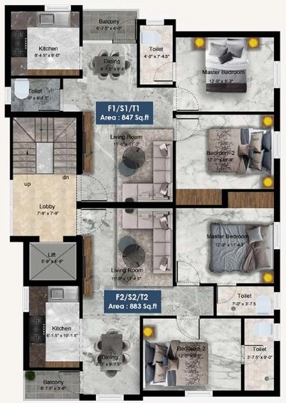Floor Plan of Jhanvis Serenity in Velachery, Chennai - Image 132121