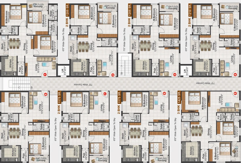 Floor Plan of Rishis Sais Splendid in Gachibowli, Hyderabad - Image 132156