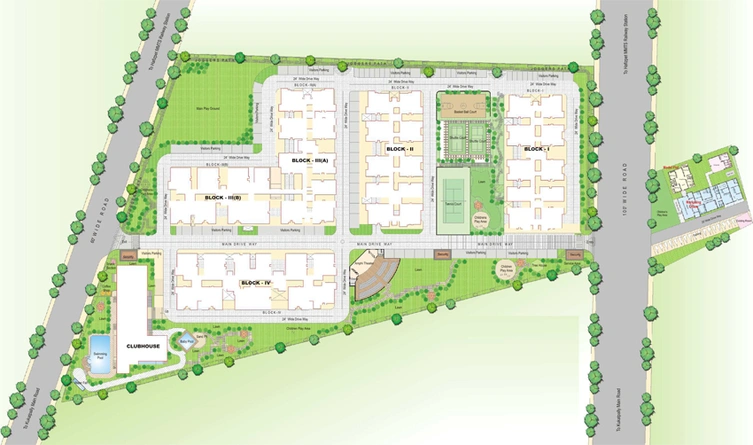 Master Plan of SMR Vinay Fountainhead in Hafeezpet, Hyderabad - Image 132175