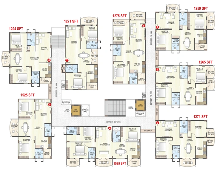 Floor Plan of Trishala Saffron Sanathan in Nallagandla, Hyderabad - Image 132247