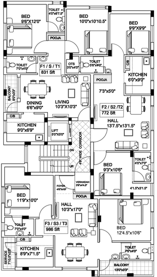 Floor Plan of Vinoth Veta in Ambattur, Chennai - Image 132288