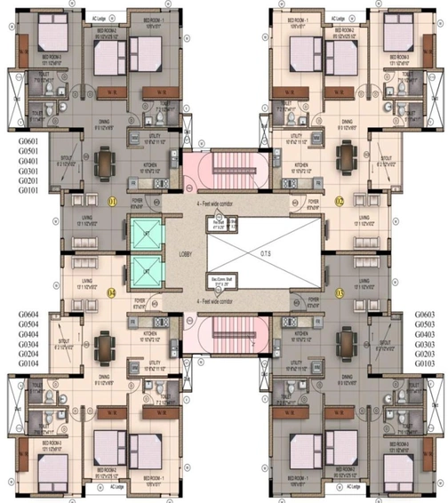 Floor Plan of Mahindra Iris Court in Chengalpattu, Chennai - Image 132325