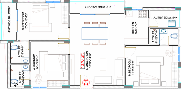 2 BHK Flat in Ananda Vine Wood in Narsingi, Hyderabad - Image 803816