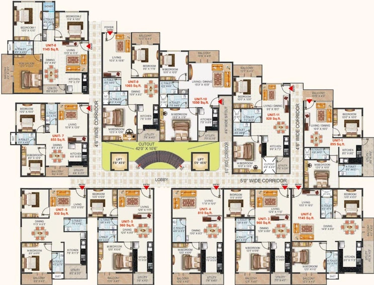 Floor Plan of MBR Suave in Whitefield, Bangalore - Image 132373