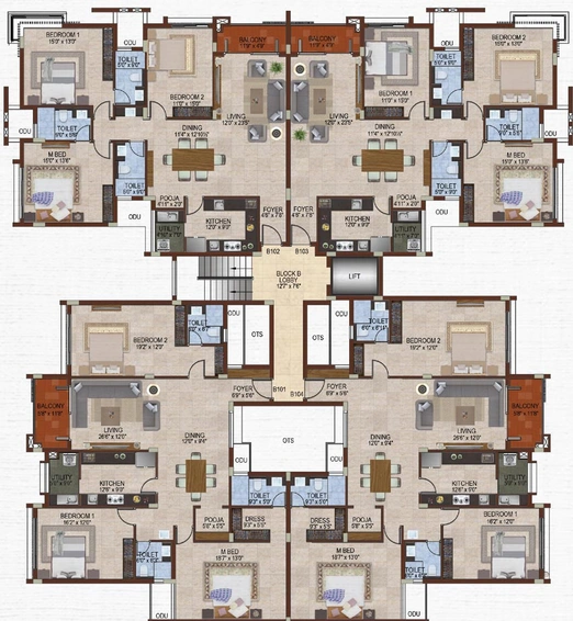 Floor Plan of Bhaggyam Vriddhi in T Nagar, Chennai - Image 132367