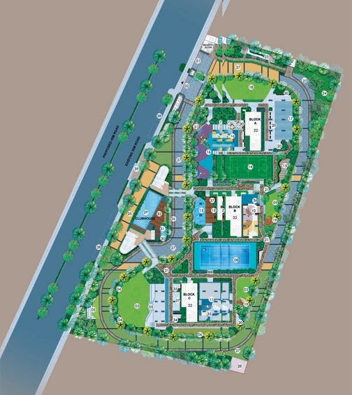 Master Plan of Aparna Sarovar Towers in Nallagandla, Hyderabad - Image 132415