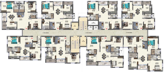 Floor Plan of Pavani North Star in Villivakkam, Chennai - Image 132462