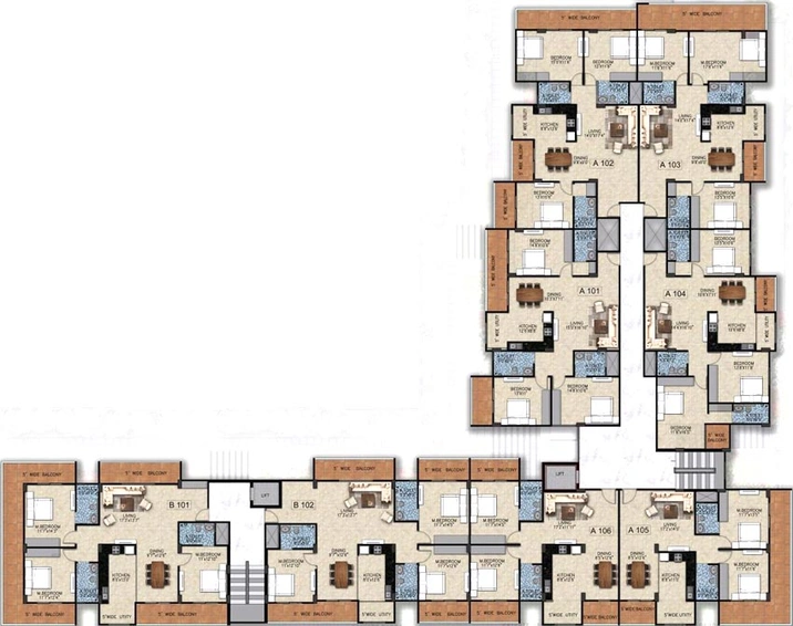 Floor Plan of NR Kaveri Manor in Basavanagudi, Bangalore - Image 132474