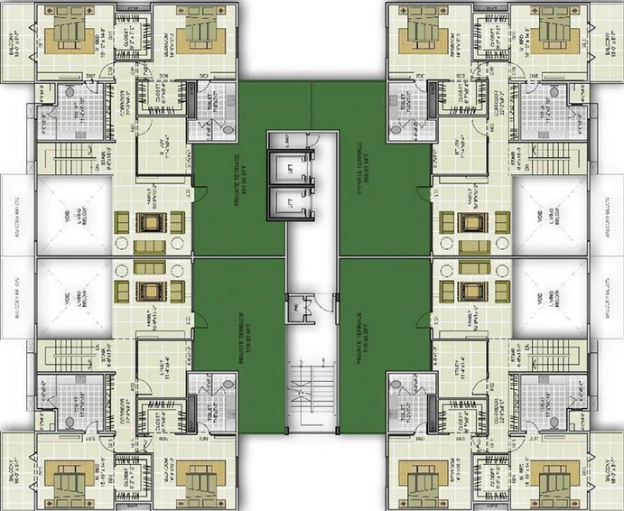 Floor Plan of NR Orchid Gardenia in Rachenahalli, Bangalore - Image 132486