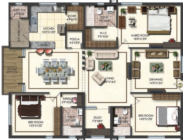 3 BHK Flat in Annapurna White House Celestia in Banjara Hills, Hyderabad - Image 803870