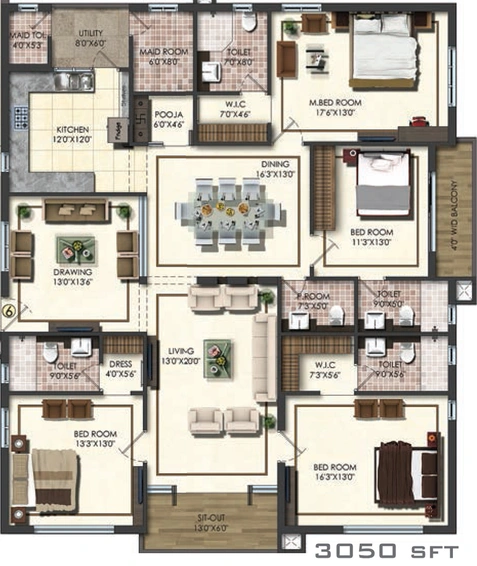 4 BHK Flat in Annapurna White House Celestia in Banjara Hills, Hyderabad - Image 803873
