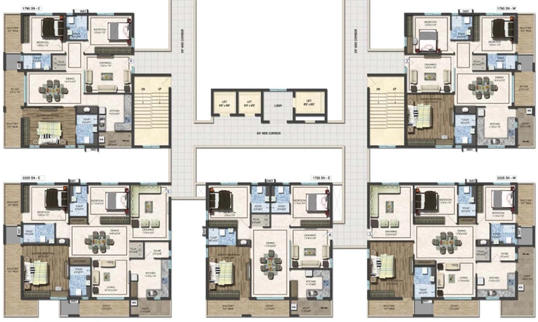 Floor Plan of ARK Hamptons in Kondapur, Hyderabad - Image 132529