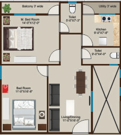 2 BHK Flat in Dream Avenue in Shamshabad, Hyderabad - Image 803907