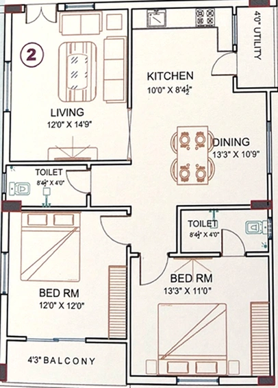 2 BHK Flat in Avantikas Pushyami in Bandlaguda Jagir, Hyderabad - Image 803926