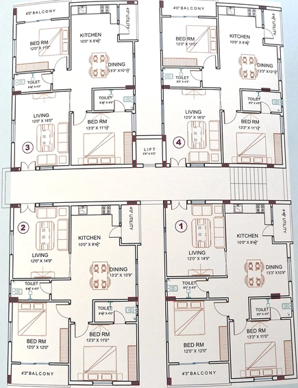 Floor Plan of Avantikas Pushyami in Bandlaguda Jagir, Hyderabad - Image 132700