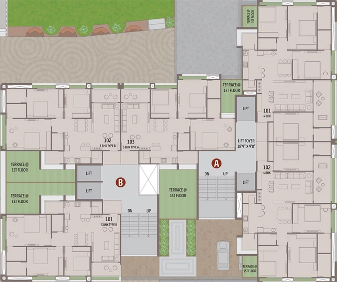 Floor Plan of Shakti Essence 171 in Jodhpur Village, Ahmedabad - Image 92081