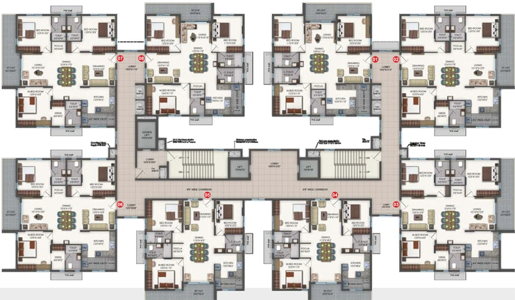 Floor Plan of Bhavyas Tulasivanam Aarna in Kukatpally, Hyderabad - Image 133573