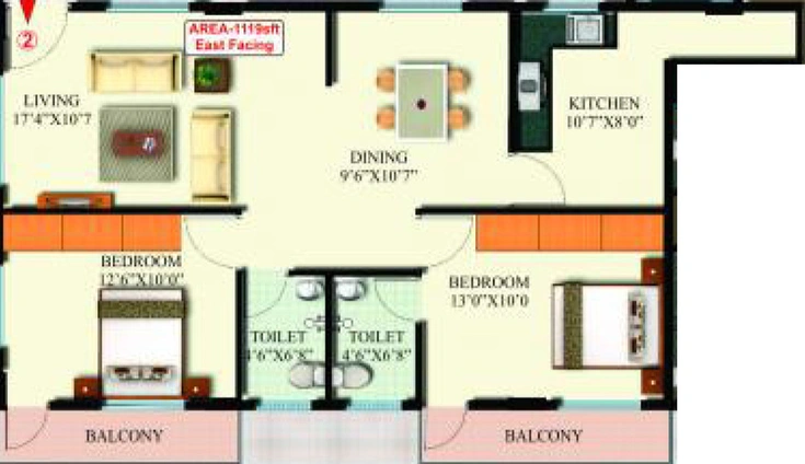 2 BHK Flat in Design Aashrayam in Electronic City, Bangalore - Image 804898