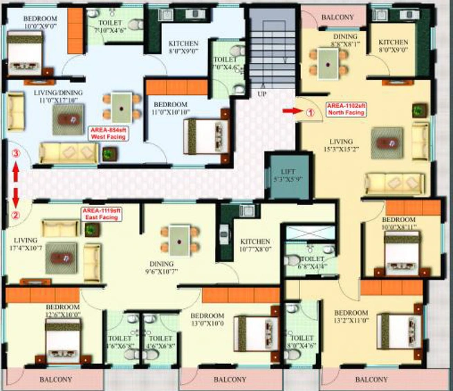 Floor Plan of Design Aashrayam in Electronic City, Bangalore - Image 133595