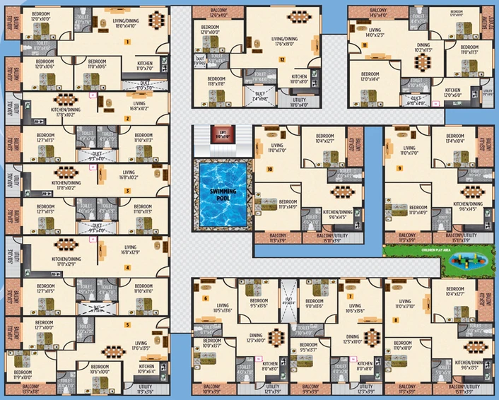 Floor Plan of Royal Sunrise in Electronic City, Bangalore - Image 133631