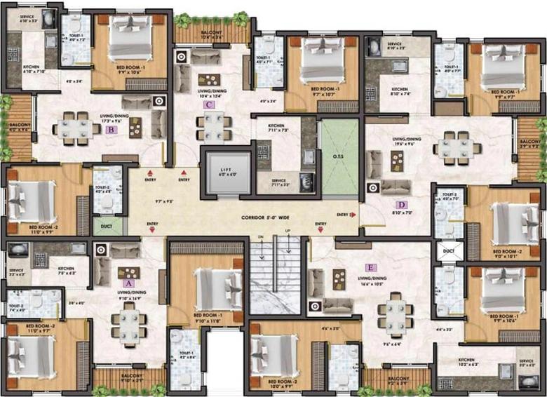 Floor Plan of Obel Central Park in Kolathur, Chennai - Image 133648