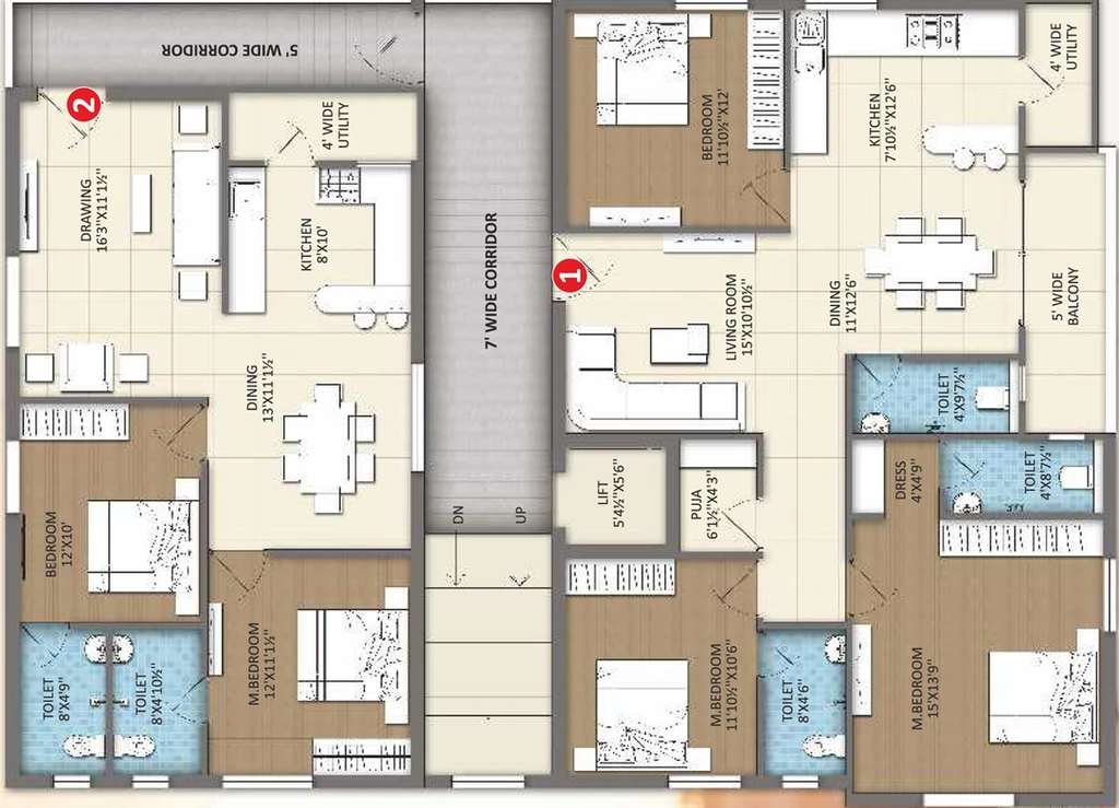 Floor Plan of Continental Platinum Nest in Bandlaguda Jagir, Hyderabad - Image 133654