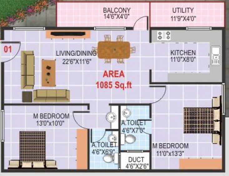 2 BHK Flat in SV Lakeview in Electronic City, Bangalore - Image 804952