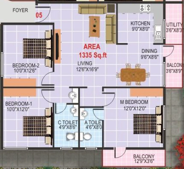 3 BHK Flat in SV Lakeview in Electronic City, Bangalore - Image 804954