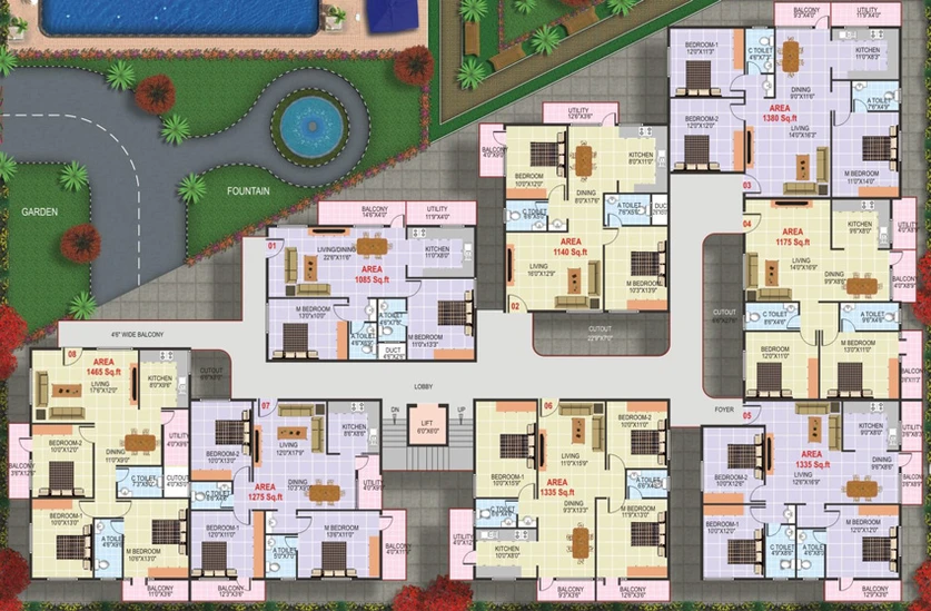 Floor Plan of SV Lakeview in Electronic City, Bangalore - Image 133727