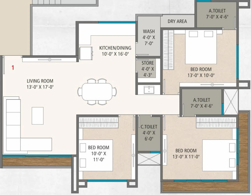3 BHK Flat in Capital Calisto in Palanpur, Surat - Image 661620