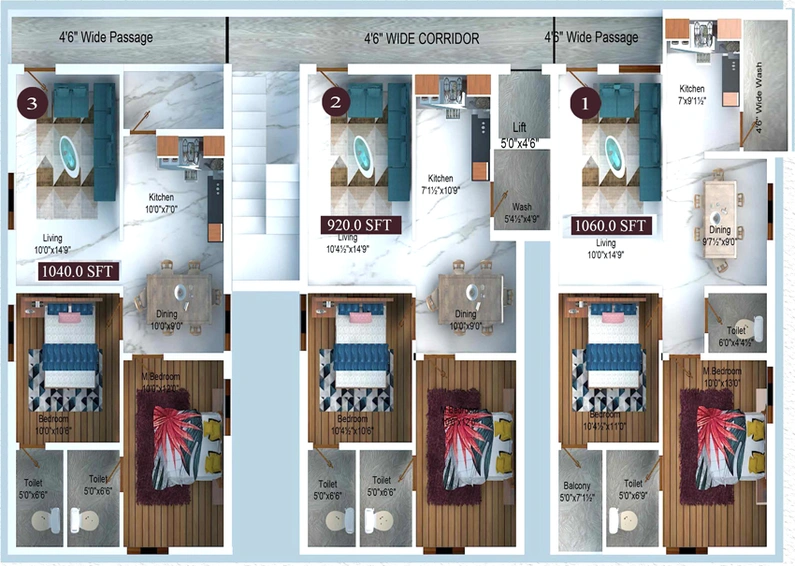 Floor Plan of DNR Lalitha Residency in Miyapur, Hyderabad - Image 133758