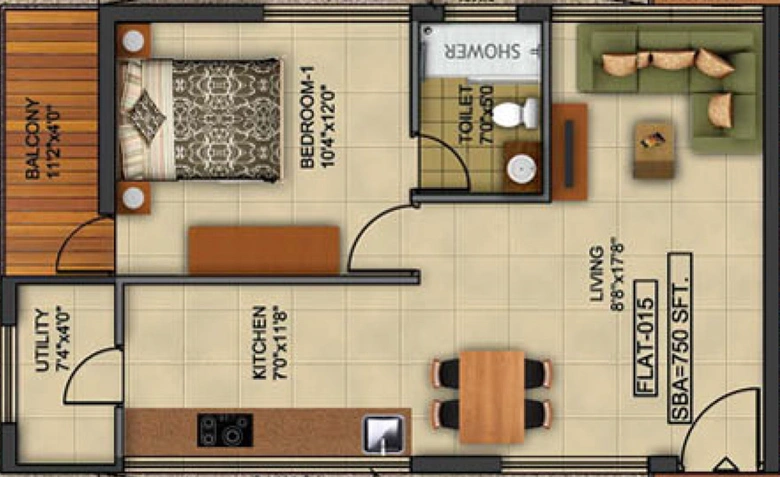 1 BHK Flat in Kritan Iris in Electronic City, Bangalore - Image 804972