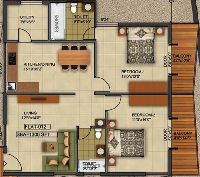 2 BHK Flat in Kritan Iris in Electronic City, Bangalore - Image 804975