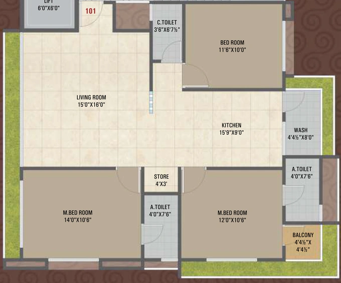 3 BHK Flat in Neer Sarthi Height in Mota Varachha, Surat - Image 661226