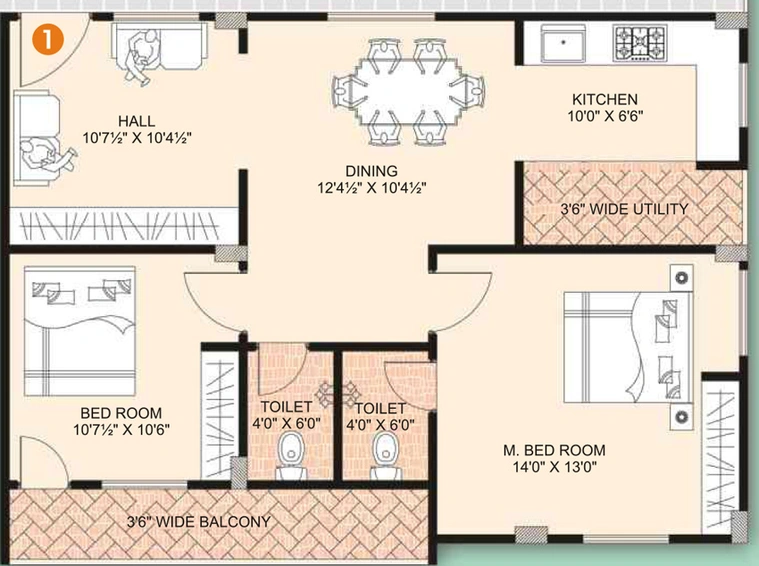 2 BHK Flat in Vijay Comfort in Electronic City, Bangalore - Image 804986