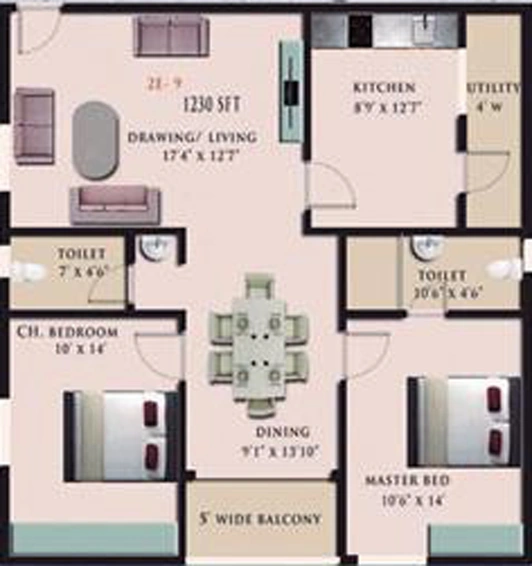 2 BHK Flat in Empire Meadows in Miyapur, Hyderabad - Image 804988